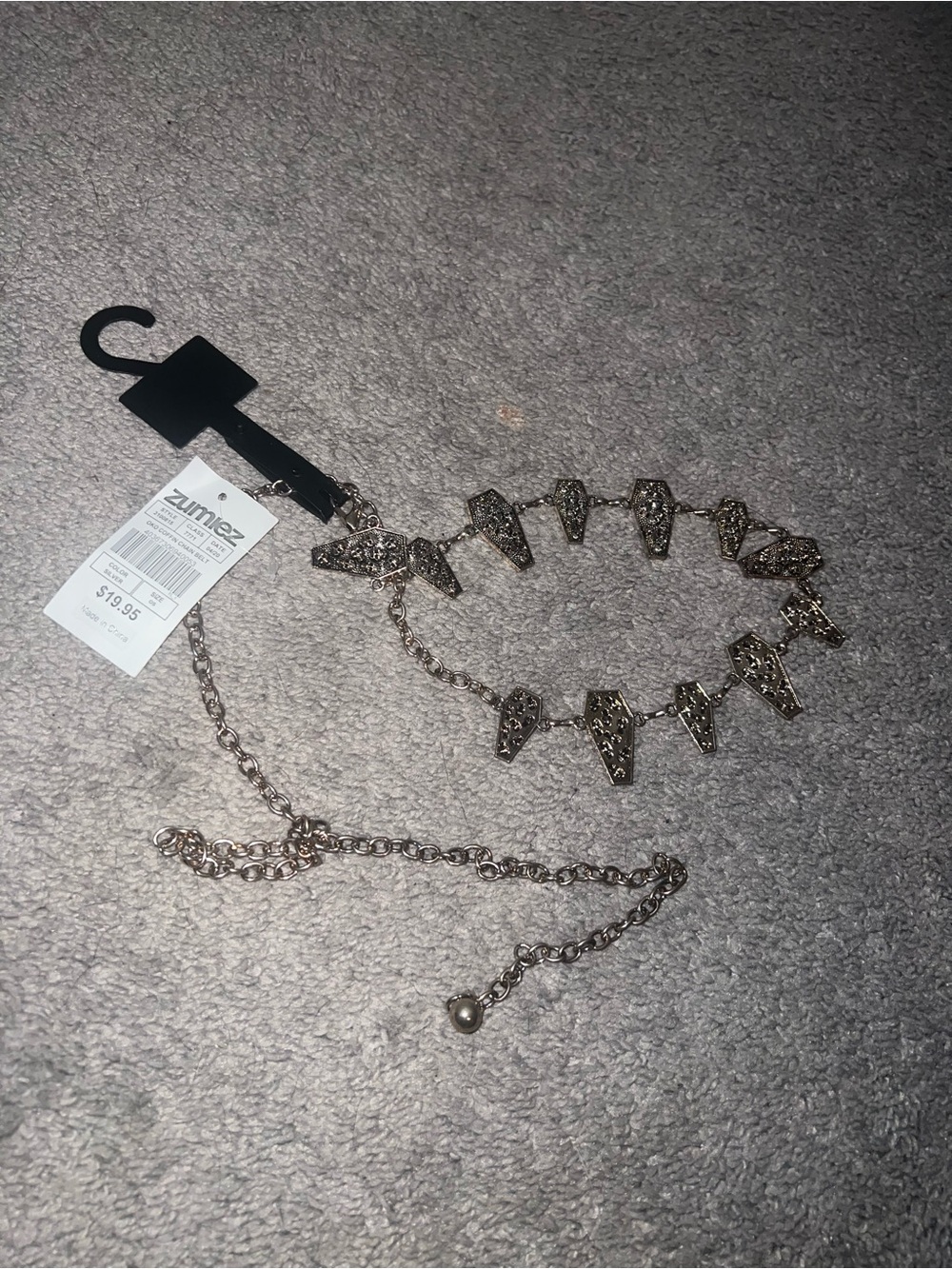 Zumiez Silver Coffin Link Belt